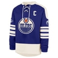 thumbnail image 2 of Men's '47 Connor McDavid Royal Edmonton Oilers Player Name & Number Sweep Check Eternal Lacer Sweatshirt, 2 of 3
