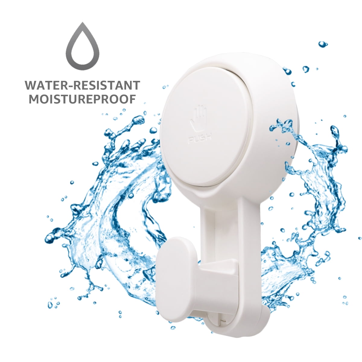 Mainstays Powerful Removable and Reusable Vacuum Suction Cup Hooks-2PK, White