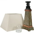 thumbnail image 6 of Sunnydaze Contemporary Natural Slate with Copper Trim and Fabric Cream Shade Accent Indoor/Outdoor Weather-Resistant Table Lamp, 6 of 9