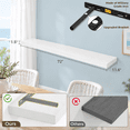 White Deep Floating Shelves 2-Piece Set 12D x 72L for Wall Display and ...