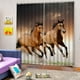 thumbnail image 4 of Cortinas de ventana de 2 paneles para dormitorio y sala de estar, con ganchos y anilla. Caballos, 4 of 5