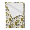 thumbnail image 2 of Bee Soft Flannel Fleece Blanket, Caricature Beehives and Honey Bees Print Rural Agriculture Pollination Activity Theme, Cozy Plush for Indoor and Outdoor Use, 70" x 90", Multicolor, by Ambesonne, 2 of 5