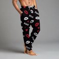 thumbnail image 4 of Mens Pajama Pants, Red White Heart Men's Lounge Pants with Pockets, Comfy Pj Bottoms for Men 3XL Polyester, 4 of 5