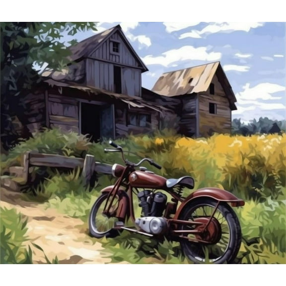 Paint by Numbers Kits for Adults - Farm Motorcycle - Beginners Digital Oil Paint by Number for Adults Easy Canvas for Home Wall Decoration and Gifts 16X20 inch-