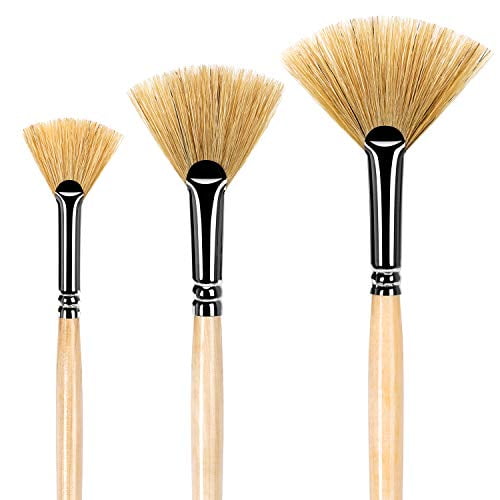 Creative Nylon Fan Shaped Painting Pen Artist Oil Drawing Brushes Art Supplies Multi Function Paint Pen 3PCS