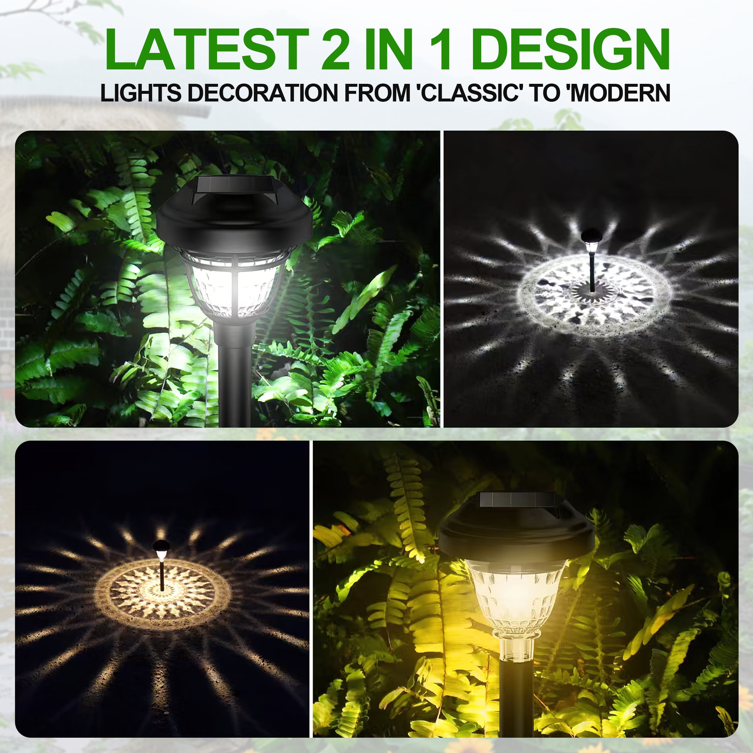 Solar Lights Outdoor Waterproof, 10 Pack LED Solar Garden Lights, Outdoor Decorations, Garden Decor for Yard, Patio, Landscape, Planter, Walkway (Cool White)