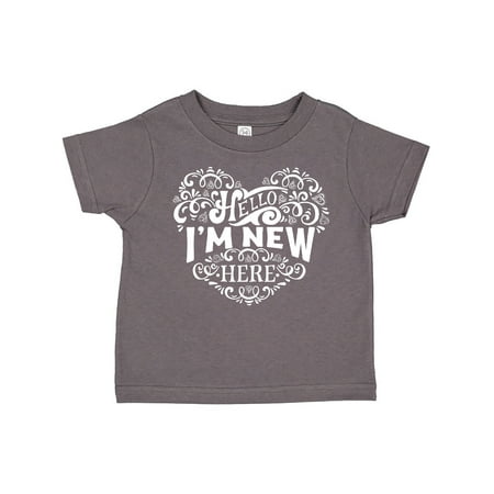 

Inktastic Hello Im New Here Baby Heart Gift Toddler Boy or Toddler Girl T-Shirt