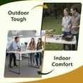 thumbnail image 4 of Decksplore Folding Table 4ft - Heavy Duty Fold-in-Half Plastic Table with Adjustable Height, Portable Utility Tables with Steel Legs for Picnic, Camping, Dining, Party, 4 of 8