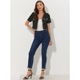 thumbnail image 4 of DARING DIVA Women's Contrast Trim Jacket Single Breasted Blazer XL Black, 4 of 6