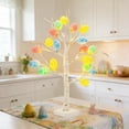 thumbnail image 6 of Pre-Lit Artificial Easter Tree with Colorful Egg Ornaments - Battery Operated LED Lights Tabletop Bonsai Tree for Home Decor, Spring Party Centerpiece, and Holiday Display, White-2, 23.62 inch, 6 of 8