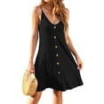 thumbnail image 4 of TARAINYA Summer Dresses for Women Casual V Neck Sleeveless Sundresses Floral Beach Short Dress with Pockets, 4 of 8