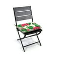 thumbnail image 2 of Jordan Manufacturing 16" x 16" Geranium Multicolor Floral Square Outdoor Chair Pad Seat Cushion with Ties, 2 of 9
