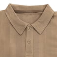thumbnail image 6 of Zylarhe Men T Shirts Men's Summer Casual Style Solid Colour Short Sleeve Lapel T Shirt Tops Large Mens Shirts, 6 of 9