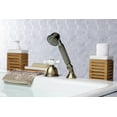 thumbnail image 2 of Kingston Brass KSK3353PXTR Deck Mount Hand Shower with Diverter for Roman Tub Faucet, Antique Brass, 2 of 5