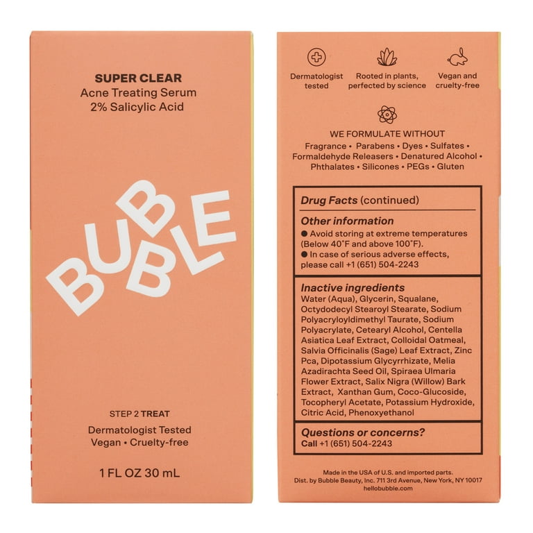 Bubble Skincare Acne Kit, All Skin Types, 3 Items Included 