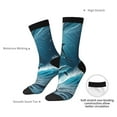 thumbnail image 4 of KLL Ice Blue Ocean Cute Dolphin A Print Cool Socks Men's Women's Crew Socks Funny Crazy Novelty Stockings, 4 of 6