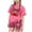 Hot Pink, variant on BFHHYA Girls Fashion Print Outfits 2PCS Round Neck Short Sleeve Top Elastic Waisted Shorts Tween Casual Loose Sets 3-15 Years