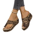 thumbnail image 2 of IEMIEMIEM Women's Wedge Bunion Sandals Platform Slipper Comfortable Soft High Heel Wedge Flip-Flop Light Weight Ladies Shoes Leopard Print 7.5 Wide, 2 of 9