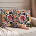 thumbnail image 3 of Pack of 2 Outdoor Pillow Covers 16x16 Inch Waterproof Colorful Boho Throw Pillow Covers,Decorative Couch Pillow Shams Protectors Watercolor Abstract Geometric Patio Garden Pillowcases Cushion Covers, 3 of 8