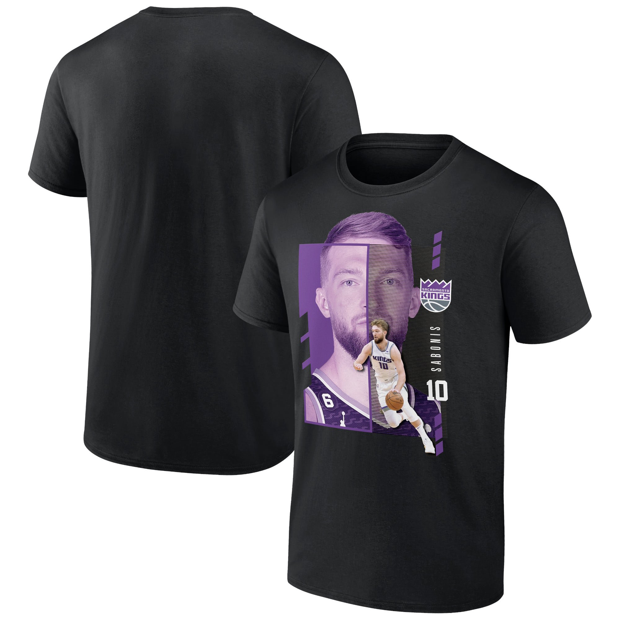 Men's Domantas Sabonis Black Sacramento Kings Jump Pass T-Shirt
