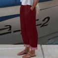 thumbnail image 3 of Oksale Womens Beach Pants 2026 Summer Straight Leg Trousres with Pockets Elastic Waisted Vacation Outfits Red XL, 3 of 7