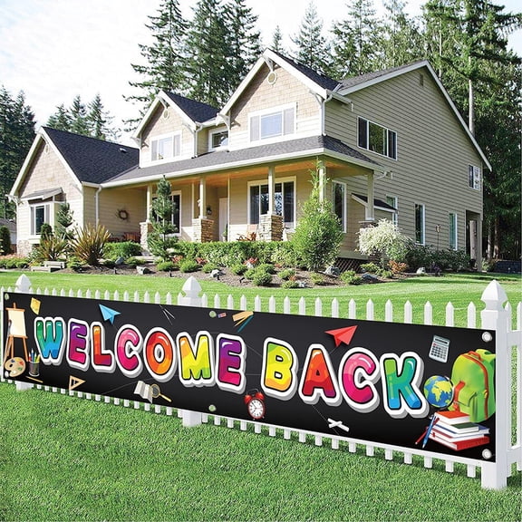 120x20in Colorful Welcome Back to School Banner for Classroom Yard