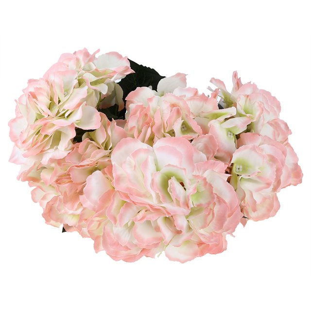 5 cabezas decorativas flores artificiales ramo de hortensias falsas decoración de jardín boda rosa claro