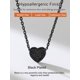 thumbnail image 5 of Collar con colgante de corazón de plata esterlina PROSTEEL negro circonita cúbica, 5 of 8