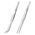 thumbnail image 1 of ULTNICE 2pcs Stainless Steel Straight and Curved Nippers Tweezers Feeding Tongs for Reptile Snakes Lizards Spider (Silver), 1 of 4