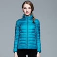 thumbnail image 4 of Chaqueta ligera de otoño e invierno para mujer, chaqueta ligera de talla grande con cuello alto, modelos básicos, 4 of 6