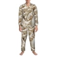 thumbnail image 4 of Bingfone Men'S Pajama Set 2 Piece Loungewear Pjs, Long Sleeve With Pajama Pants-Starfish And Sea Shells, 4 of 9