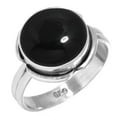 thumbnail image 1 of 925 Silver Ring For Women - Girls Natural Black Onyx Stone Silver Ring Size 12.5 July Birthstone Fashion Silver Ring Size 12.5 Gift For Women On Anniversary 925 Silver Jewelry With Gemstone, 1 of 5