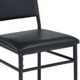 thumbnail image 4 of Benjara Metal Frame Leather Upholstered Armless Chair, Black, 4 of 6