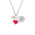 thumbnail image 2 of Delight Jewelry Silvertone Cat with Yarn - Red Heart Nurse Strong Zoe Necklace, 2 of 4