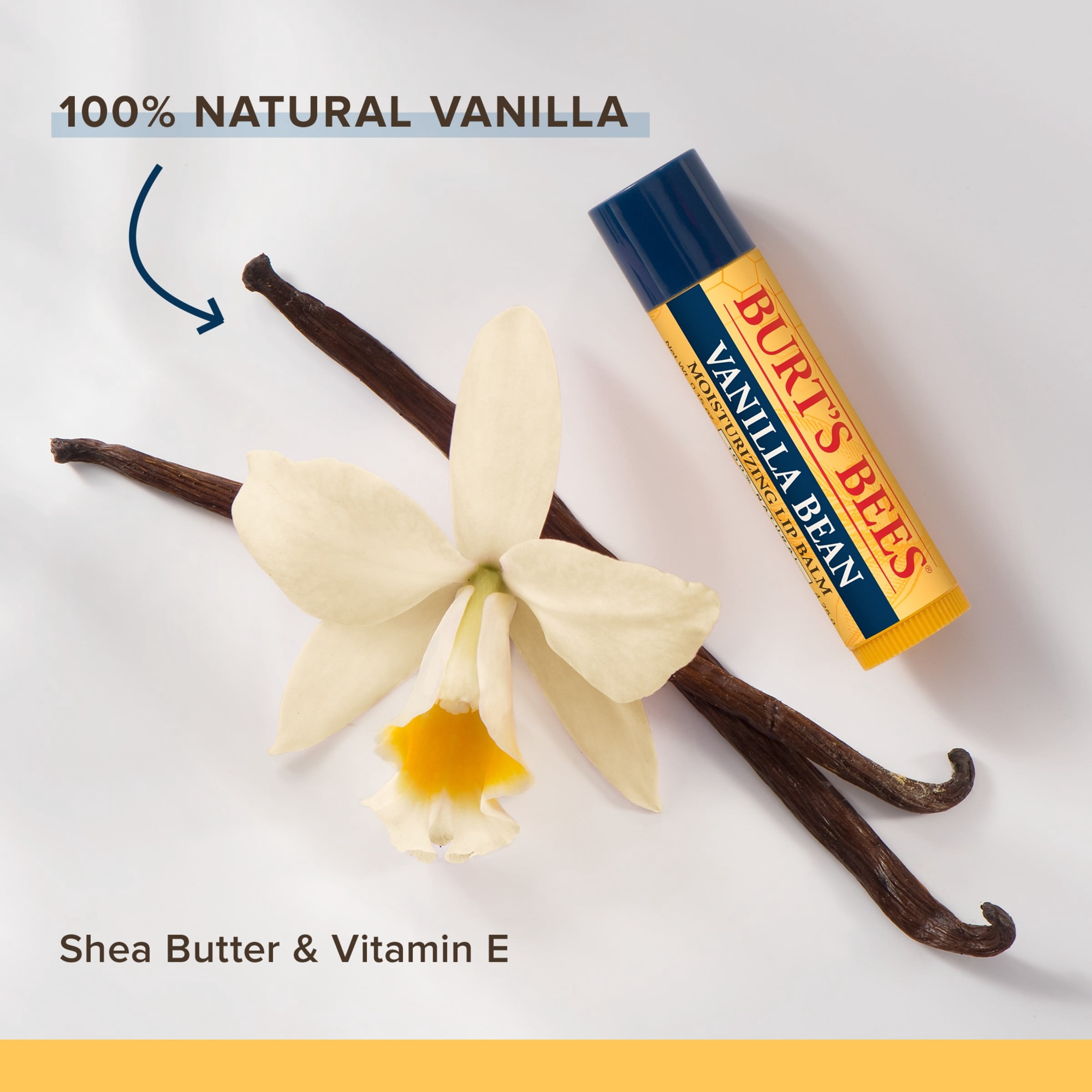 Burts Bees Vanilla Bean Lip Balm, 4-Pack, 0.15 oz.