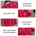 thumbnail image 3 of Vestido de primavera para mujer 2023, manga corta, único, cruzado, informal, midi, vestidos de sol, mangas abullonadas, falda floral, vestidos de verano para mujer, 3 of 8