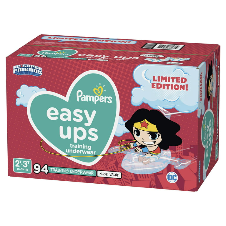 Pampers Easy Ups Training Underwear Girls, Size 2T-3T, 94 Ct 