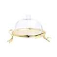 thumbnail image 1 of 10.5" Gold Leaf Cake Plate with Glass Dome, 1 of 1