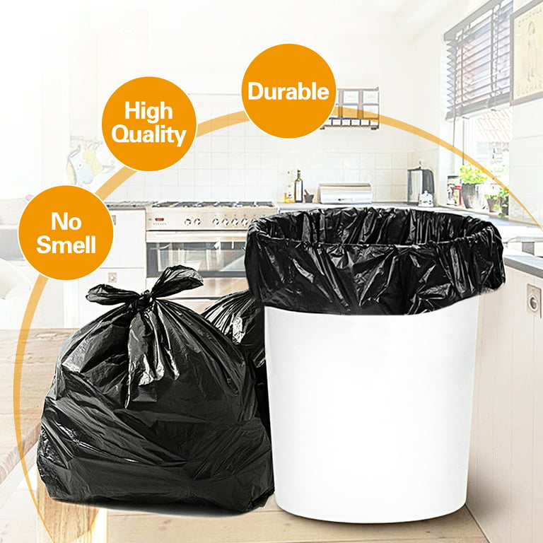 13 Gallon Extra Heavy Duty Tall Kitchen Trash Can Liners | 1.5 mil, 24 W x 30 H, Home and Commercial Use (100 Count, White)