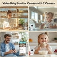 thumbnail image 3 of Monitor de vídeo para bebés EBEMATE EBS28-2 1080P 2.8 pulgadas 1500 pies, 3 of 9