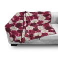 thumbnail image 3 of Maroon Soft Flannel Fleece Throw Blanket, Repeating Colorful Arrangement Blossoming Dahlia Flowers Illustration, Cozy Plush for Indoor and Outdoor Use, 50" x 70", Maroon Pale Peach Rose, by Ambesonne, 3 of 6