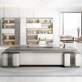 thumbnail image 4 of Corner Organizer Office Desk Computer Study Luxury Conference Reception Desk Executive Modern Mesa Escritorio Desk Furniture My Lux Decor Round, 4 of 12