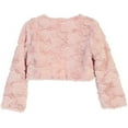 thumbnail image 3 of Big Girls' Faux Fur Cloud Design Flower Girl Bolero Sweater Jacket Cover Blush 12 (SC3K7), 3 of 3