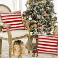 thumbnail image 4 of Set of 2 Red and White Striped Pillow Covers 20x20 Inch Square Accent Pillowcase Christmas Decorative Throw Pillows Farmhouse Cushion Cover Xmas New Year Home Decor for Sofa Couch Bed Car, 4 of 5