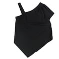 thumbnail image 1 of bar III Womens Asymmetrical Knit Blouse, Black, Large, 1 of 2