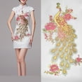 thumbnail image 3 of Blossom Peacock Applique Clothing Embroidery Patch Sticker Iron Sew Cloth DIY Office Desk, 3 of 3