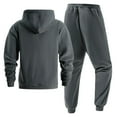 thumbnail image 3 of Stamzod Flannel Sweatsuits for Men Solid Color Long Sleeve Pullover Hoodies and Joggers Set Casual Thicked Warm Mens Track Suits 2 Piece Set Gray C XXL, 3 of 7