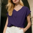 thumbnail image 4 of Uqiangy Tops To Wear With Skorts for Women Women Blouses Tie Front Crop Tops for Women Tie Front Comfy Tee Twist Front Tops for Women Blue M, 4 of 6