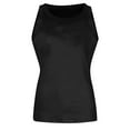 thumbnail image 4 of Blouses Women's Summer Fashion Casual Solid Color Round Neck Sleeveless Top Tight Tank Top Womens Tops Kagetolytai Black M, 4 of 5