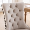 thumbnail image 5 of High-End Tufted Solid Wood Chair, Velvet Upholstered Dining Chair with Wood Legs, Suitable for Living Room, Dining Room, Beige, 5 of 9
